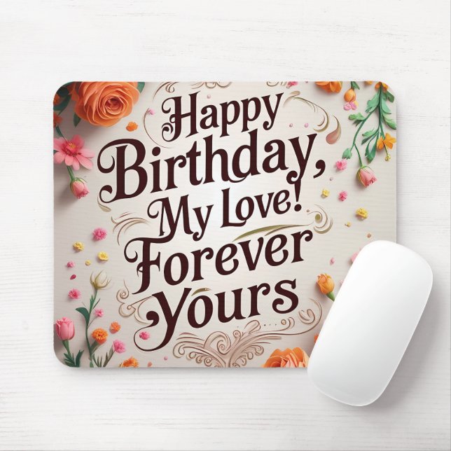 Grattis på födelsedagen My Kärlek - Romantic Musmatta (Med mus)