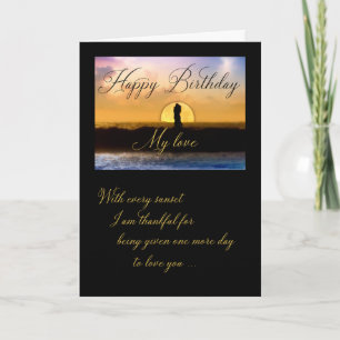 Grattis på födelsedagen My Kärlek Sunset Couple Kort