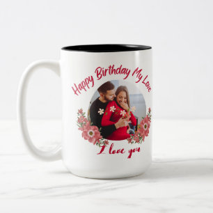 Grattis på födelsedagen My Kärlek Två-Tonad Mugg