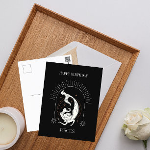 Grattis på födelsedagen Mystic Fiskarna Zodiac Hor Vykort