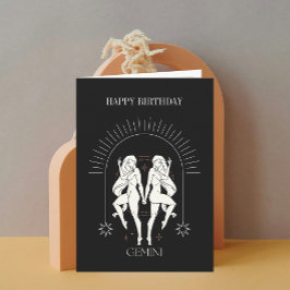 Grattis på födelsedagen Mystic Gemini Zodiac Horos Inbjudan
