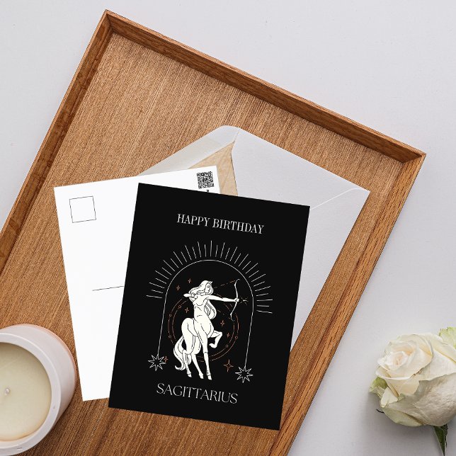 Grattis på födelsedagen Mystisk Skytten Zodiak Vykort (HappyBirthday Mystic Sagittarius Zodiac Postcard)