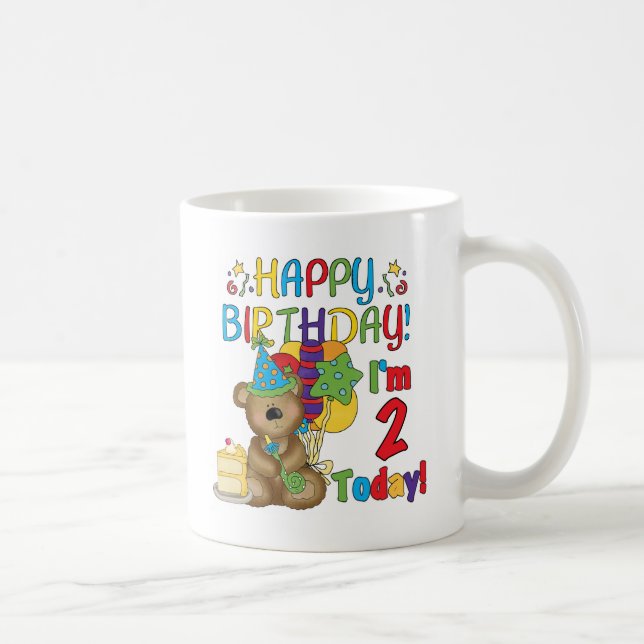 Grattis på födelsedagen Nalle 2:a födelsedagen Kaffemugg (Höger)