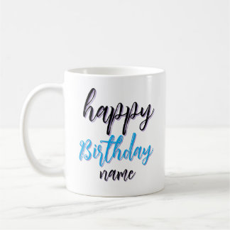 Grattis på födelsedagen Namn Anpassad text Kaffe Kaffemugg