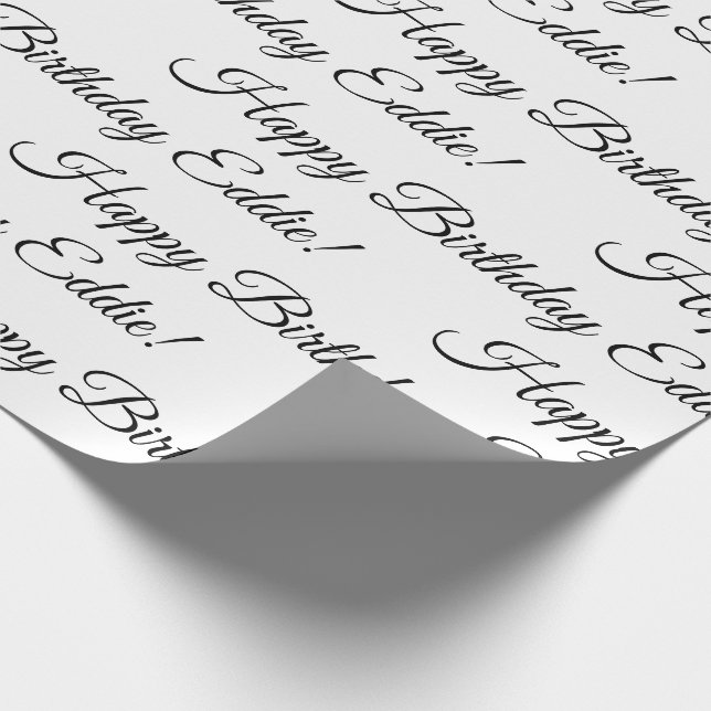 Grattis på födelsedagen Namn Svartvit personlighet Presentpapper (Hörn)