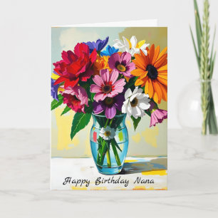 Grattis på födelsedagen Nana   Blommigt Kort
