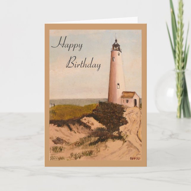 Grattis på födelsedagen Nantucket Lighthouse Greet Kort (Framsida)