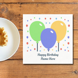 Grattis på födelsedagen Napkin med Färgad-ballonge Pappersservett