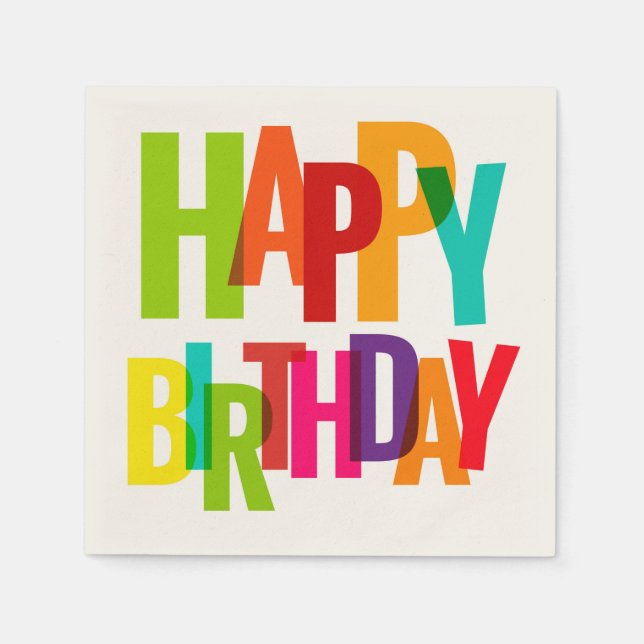 Grattis på födelsedagen Napkins Pappersservett (Framsidan)