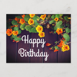Grattis på födelsedagen Nasturtium vykort