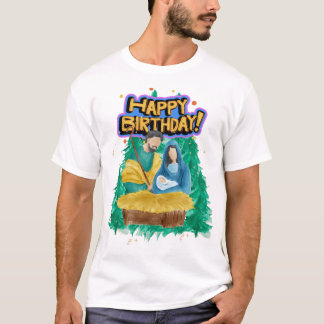 Grattis på födelsedagen Nativitet, vattenfärg T Shirt