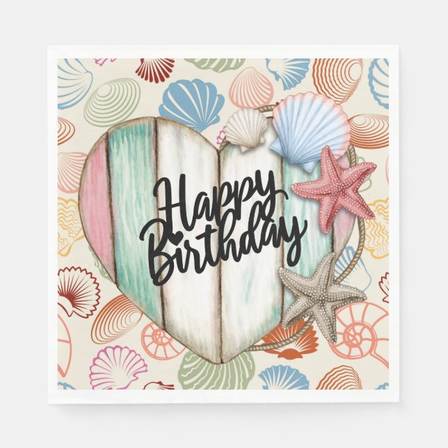 Grattis på födelsedagen Nautical Pappersservett (Framsidan)