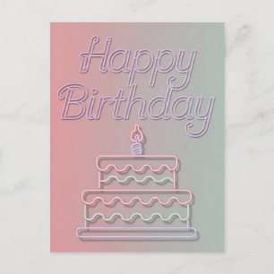 Grattis på födelsedagen Neonljusdesign Vykort