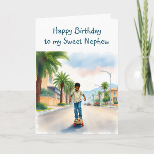 Grattis på födelsedagen Nephew Boy på Bike i Cit Kort