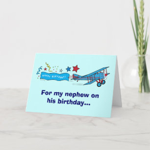 Grattis på födelsedagen Nephew-flygplan Kort