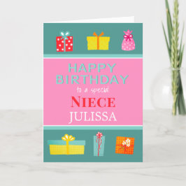 Grattis på födelsedagen Niece Anpassningsbar Card Helgkort