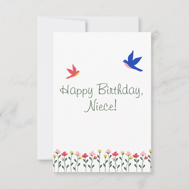 Grattis på födelsedagen Niece-minialistiskt Förenk Tack Kort (Framsida)