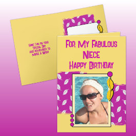 Grattis på födelsedagen niece rosa gult kort