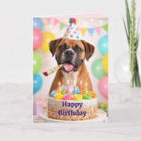 Grattis på födelsedagen Niece Söt Boxer Hund Födel