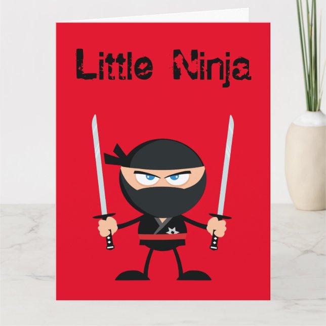 Grattis på födelsedagen Ninja Warrior med två Kata Kort (Framsida)