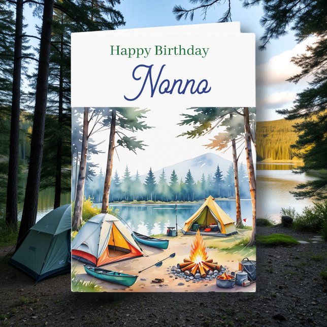 Grattis på födelsedagen Nonno | Lägerplatsdikt Kort (Skapare uppladdad)