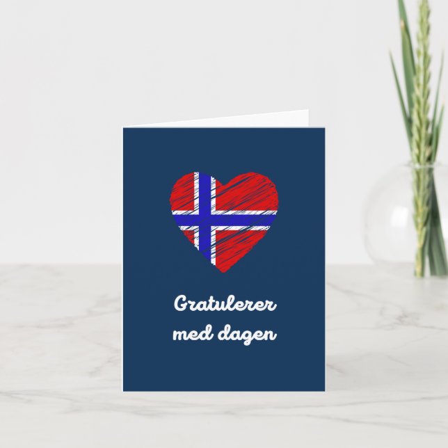 Grattis på födelsedagen, Norwegian Happy Birthday  Kort (Framsida)