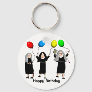 Grattis på födelsedagen Nuns Nyckelring