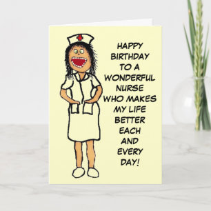 Grattis på födelsedagen Nurse Tecknad Kort