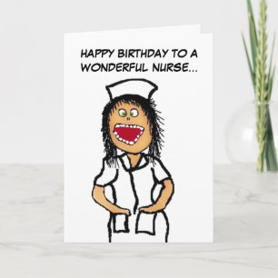 Grattis på födelsedagen Nurse Tecknad Kort