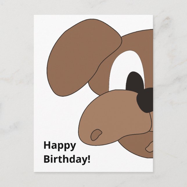 Grattis på födelsedagen Nyfikna hund Vykort (Framsida)