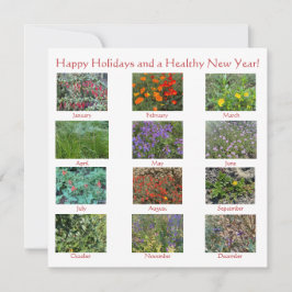 Grattis på födelsedagen och ett nytt år i blommand anteckningskort