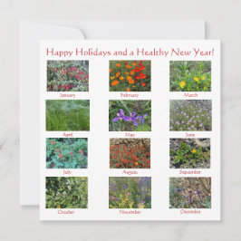 Grattis på födelsedagen och ett nytt år i blommand anteckningskort