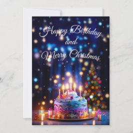 Grattis på födelsedagen och God jul Julkort