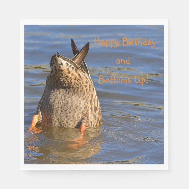 Grattis på födelsedagen och Grund uppåt Pappersservett (Framsidan)