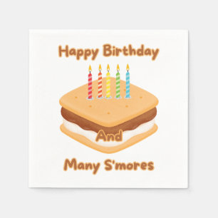Grattis på födelsedagen och många S'mores 3-lagers Pappersservett