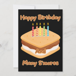 Grattis på födelsedagen och många S'mores-inbjudan Inbjudningar