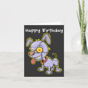 Grattis på födelsedagen Odöda Zombie Hund Illustra Kort
