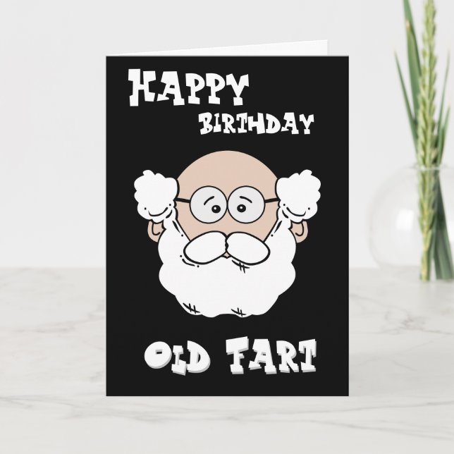 Grattis på födelsedagen Old Fart - Cute Old Man Kort (Framsida)