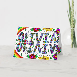 Grattis på födelsedagen Olivia, med insidan av fär Kort
