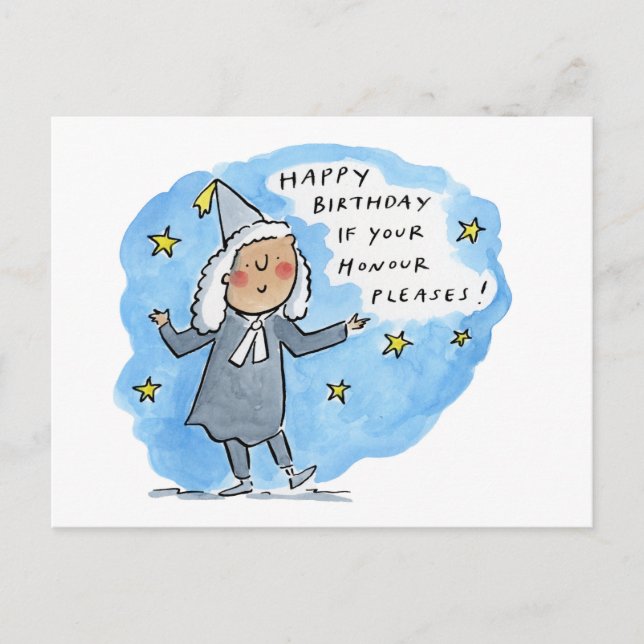 Grattis på födelsedagen om Ers Herrlighet behagar Vykort (Framsida)