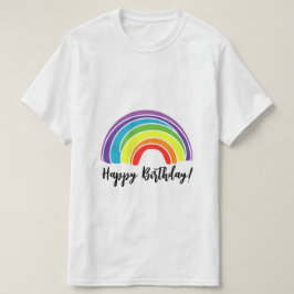Grattis på födelsedagen om Temapartyet Regnbåge T Shirt