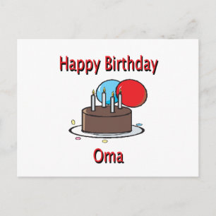 Grattis på födelsedagen Oma German Grandma Birthda Vykort
