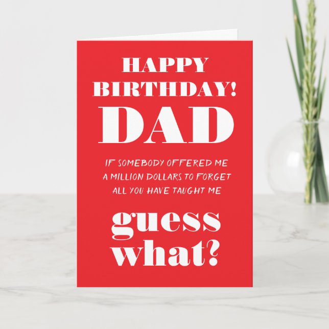 Grattis på födelsedagen önskan om pappa kort (Framsida)