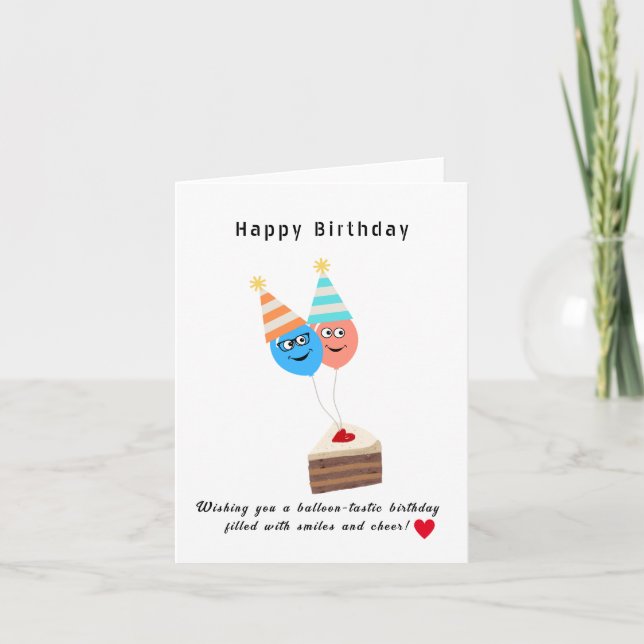 Grattis på födelsedagen önskar dig ballongstastisk helgkort (Framsida)