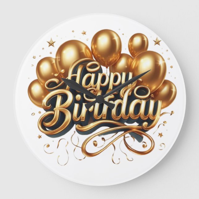 Grattis på födelsedagen önskar stor klocka (Framsida)