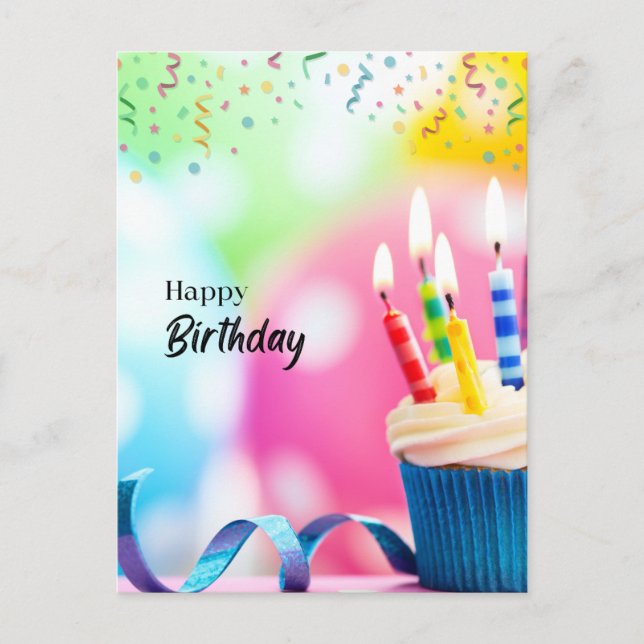 Grattis på födelsedagen önskar vykort (Framsida)