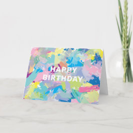 Grattis på födelsedagen Önskemål Abstrakt Art Card Kort