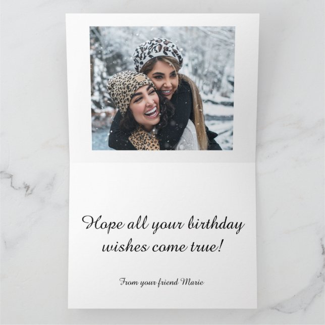 Grattis på födelsedagen Önskemål fototext Watercol Kort (Inuti)