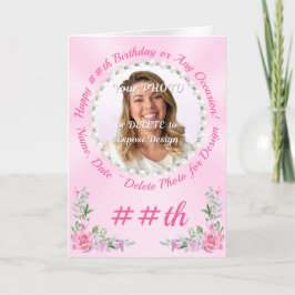 Grattis på födelsedagen Önskemål med fotoöverförin Kort