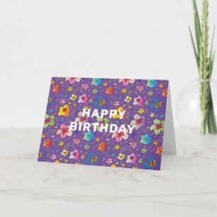 Grattis på födelsedagen Önskemål Modern Blommigt A Kort